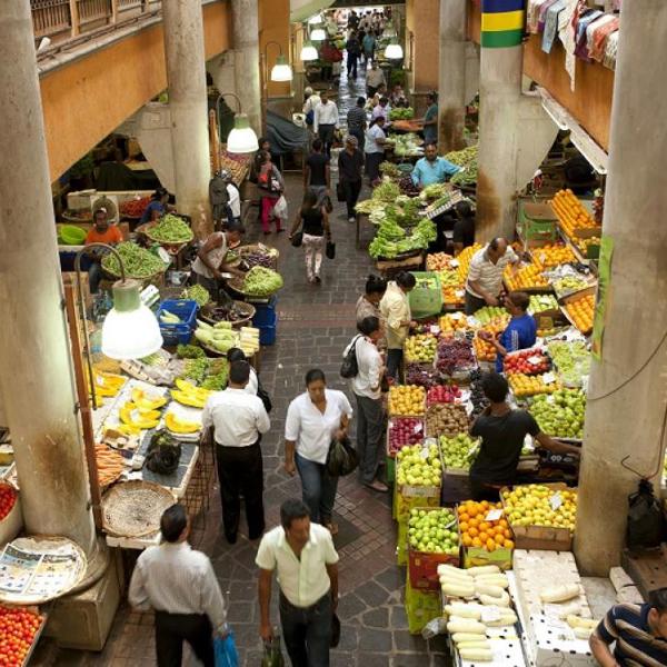 Centralt marked i hovedstaden Port Louis