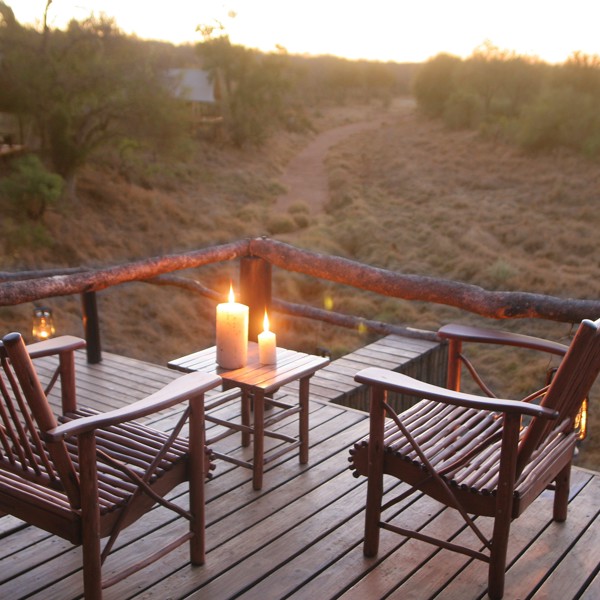 Man kan nyde udsigten fra restauranten, Garonga Safari Camp, Sydafrika