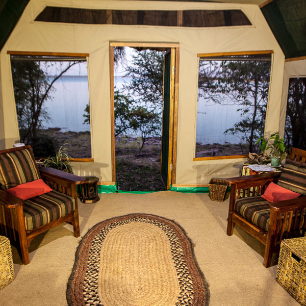 Udsigt til søen fra et værelse