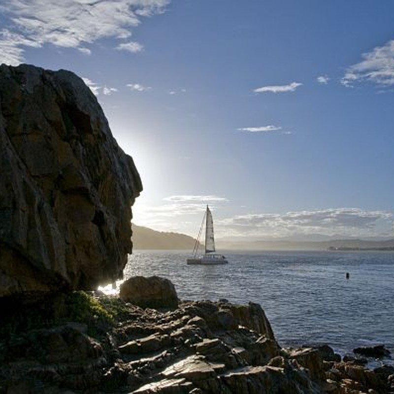 Båd på vandet, Knysna, Garden Route, Western Cape Province, Sydafrika