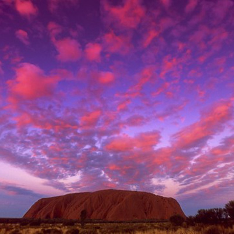 Solnedgang over Uluru, Australien