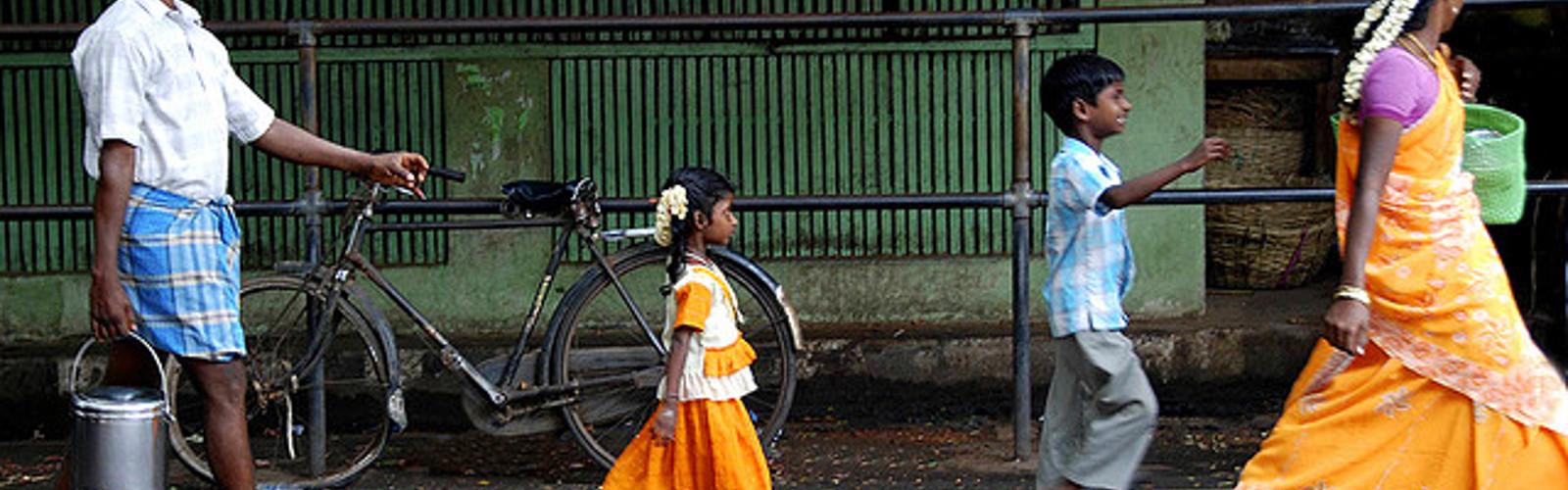 Familie på tur i Delhi