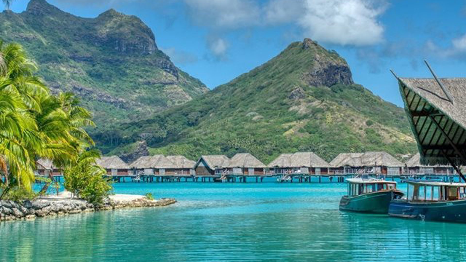 Fransk Polynesien Hytter I Vand