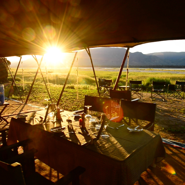 Udsigt fra teltet i campen