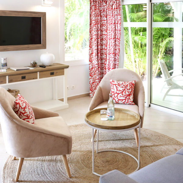 Superior suite stue Bungalow soverværelse på Le Relais du Moulin på Guadeloupe