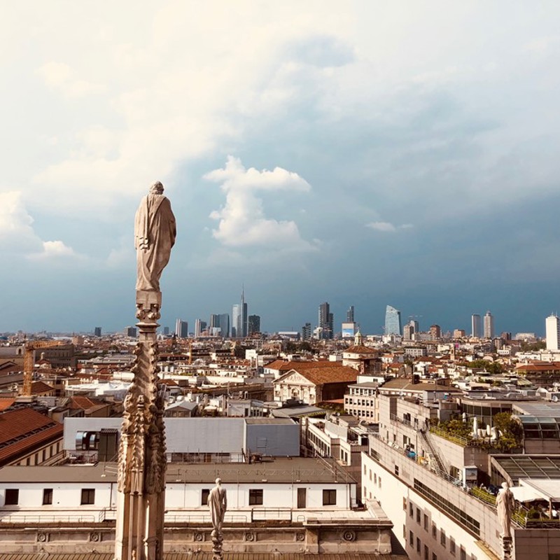 Udsigt over Milano fra Duomoen