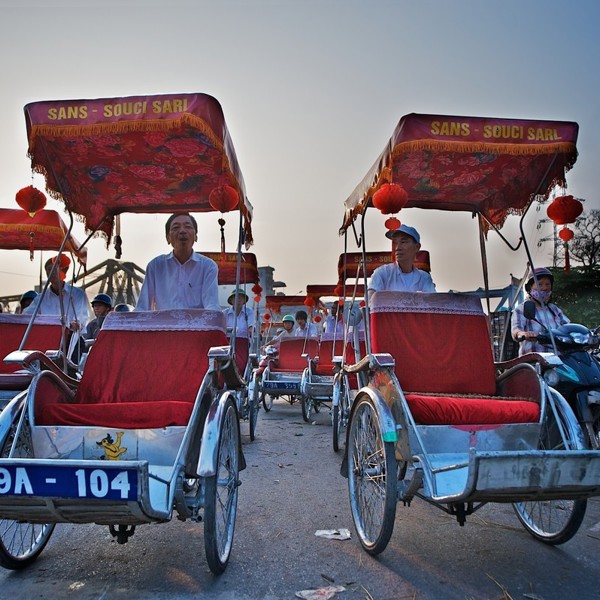 Kom nemt rundt i en cyclo, Hanoi, Vietnam